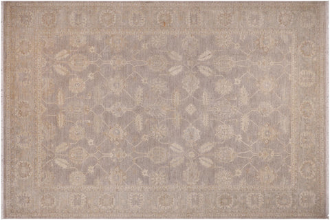 handmade Transitional Kafkaz Grey Lt. Green Hand Knotted RECTANGLE 100% WOOL area rug 9' x 12'