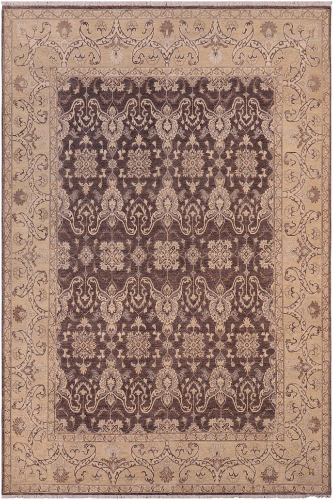 handmade Traditional Kafkaz Charcoal Beige Hand Knotted RECTANGLE 100% WOOL area rug 8X10