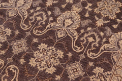 handmade Traditional Kafkaz Charcoal Beige Hand Knotted RECTANGLE 100% WOOL area rug 8X10