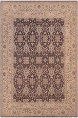 handmade Traditional Kafkaz Charcoal Beige Hand Knotted RECTANGLE 100% WOOL area rug 8X10