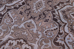 handmade Transitional Kafkaz Gray Lt. Blue Hand Knotted RECTANGLE WOOL&SILK area rug 8X10