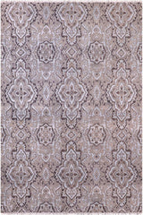 handmade Transitional Kafkaz Gray Lt. Blue Hand Knotted RECTANGLE WOOL&SILK area rug 8X10