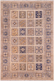 Bohemian Ziegler Cecille Ivory/Blue Wool Rug - 5'8'' x 8'9''