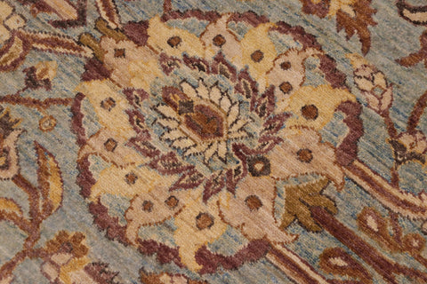 handmade Traditional Kafkaz Blue Beige Hand Knotted RECTANGLE 100% WOOL area rug 10x14