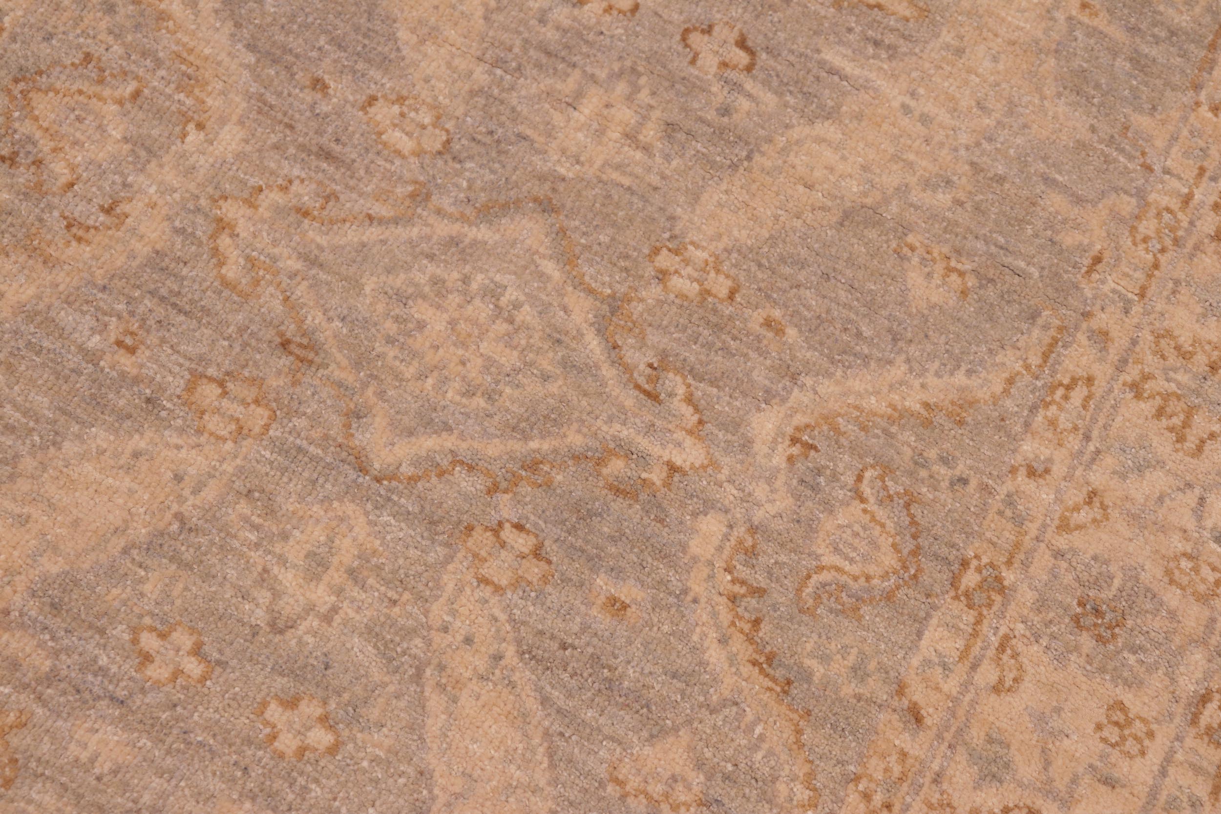 handmade Transitional Kafkaz Grey Beige Hand Knotted RUNNER 100% WOOL area rug 3' x 9'