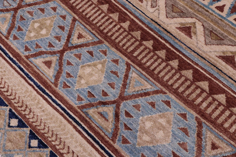 handmade Geometric Kurjean Beige Brown Hand Knotted RECTANGLE 100% WOOL area rug 3x5