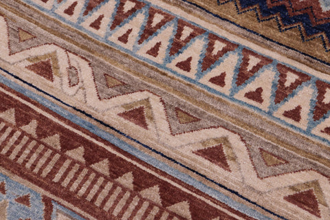 handmade Geometric Kurjean Beige Brown Hand Knotted RECTANGLE 100% WOOL area rug 3x5