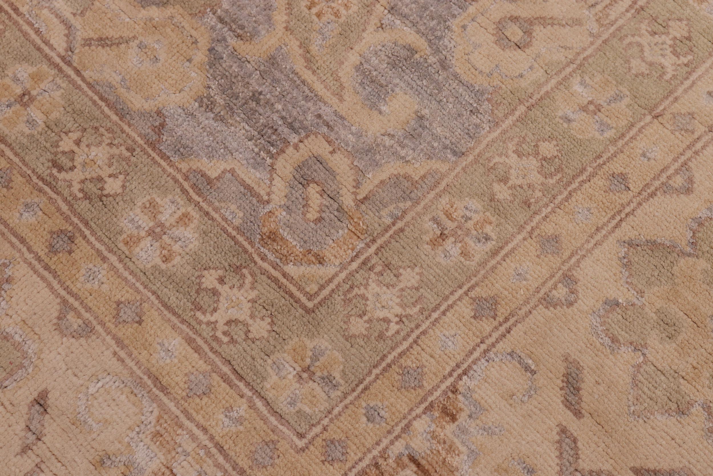 handmade Transitional Kafkaz Gray Beige Hand Knotted RECTANGLE 100% WOOL area rug 9' x 12'