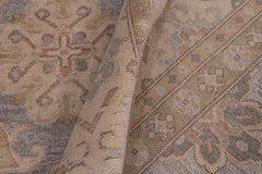 handmade Traditional Kafkaz Gray Beige Hand Knotted RECTANGLE 100% WOOL area rug 9X12