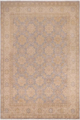handmade Traditional Kafkaz Gray Beige Hand Knotted RECTANGLE 100% WOOL area rug 9X12