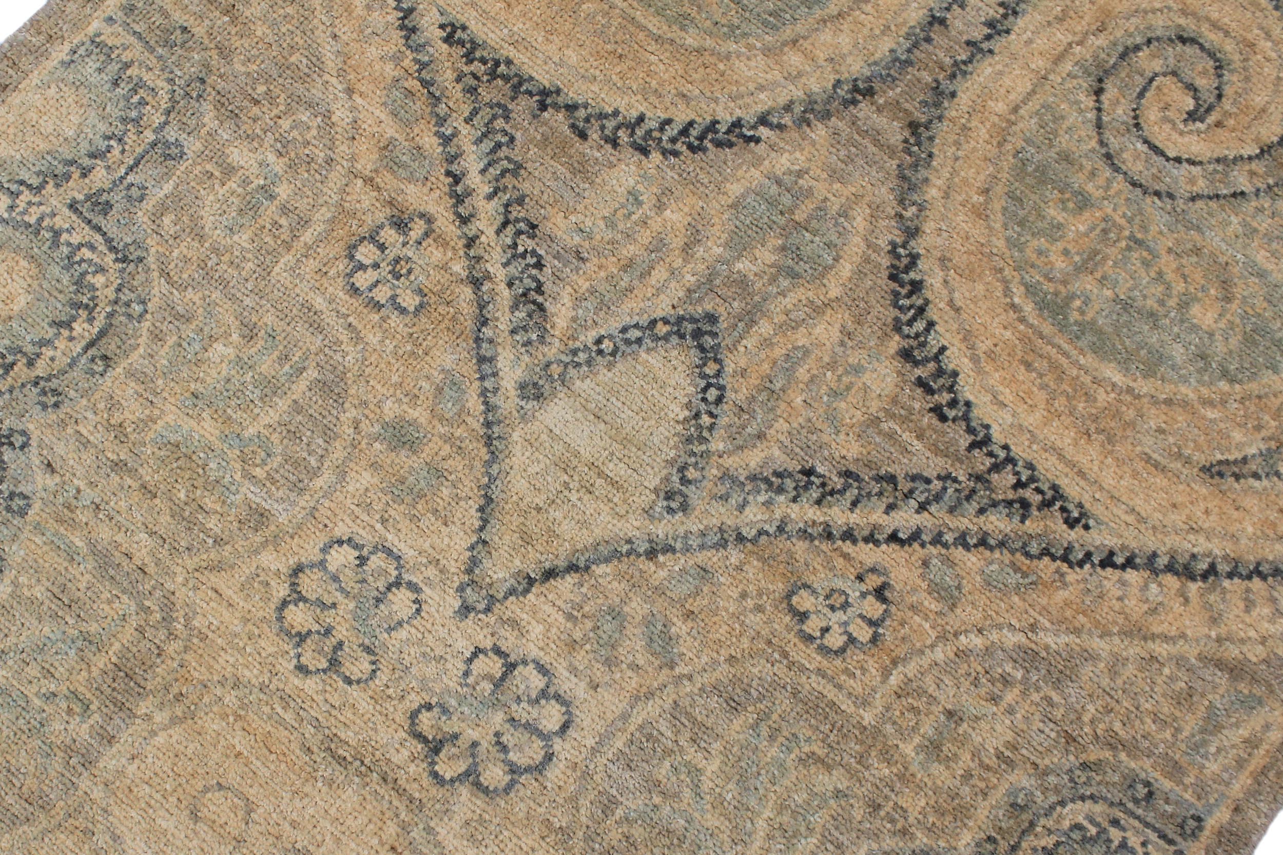 handmade Modern Kafkaz Grey Red Hand Knotted RUNNER 100% WOOL area rug 3' x 19'