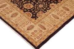 handmade Traditional Kafkaz Aubergine Beige Hand Knotted RECTANGLE 100% WOOL area rug 10X14