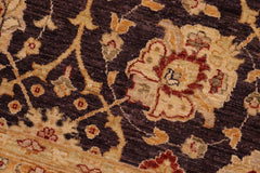 handmade Traditional Kafkaz Aubergine Beige Hand Knotted RECTANGLE 100% WOOL area rug 10X14