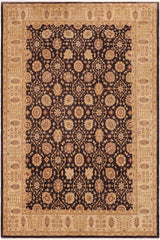 handmade Traditional Kafkaz Aubergine Beige Hand Knotted RECTANGLE 100% WOOL area rug 10X14