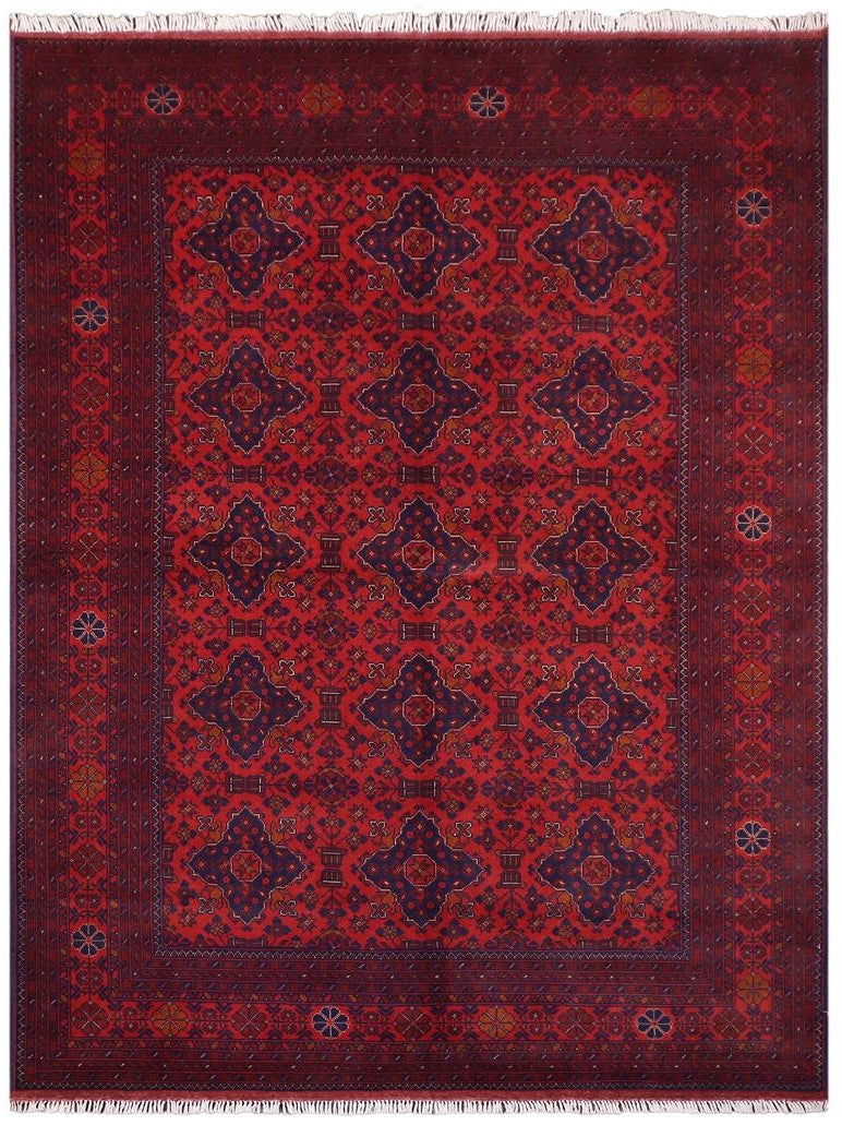 handmade Tribal Biljik Khal Mohammadi Red Blue Hand Knotted RECTANGLE 100% WOOL area rug 6x10