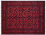 handmade Tribal Biljik Khal Mohammadi Red Blue Hand Knotted RECTANGLE 100% WOOL area rug 6x10
