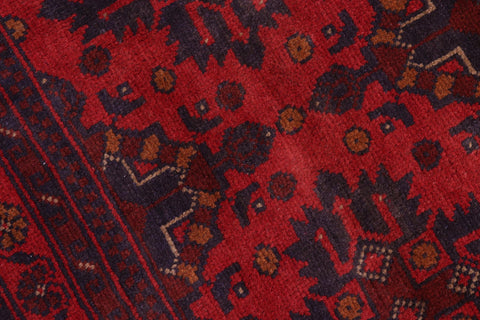 handmade Tribal Biljik Khal Mohammadi Red Blue Hand Knotted RECTANGLE 100% WOOL area rug 6x8