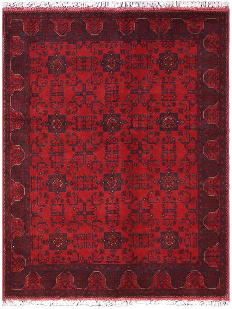 handmade Tribal Biljik Khal Mohammadi Red Blue Hand Knotted RECTANGLE 100% WOOL area rug 6x8