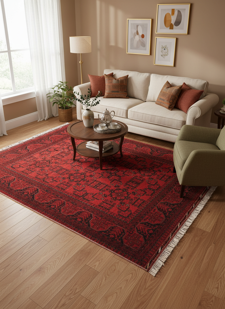 Tribal Biljik Khal Mohammadi Maisie Wool Rug - 4'10''X6'4''