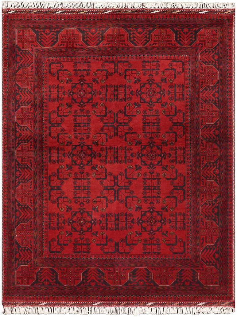handmade Tribal Biljik Khal Mohammadi Drk. Red Drk. Blue Hand Knotted RECTANGLE 100% WOOL area rug 5x6