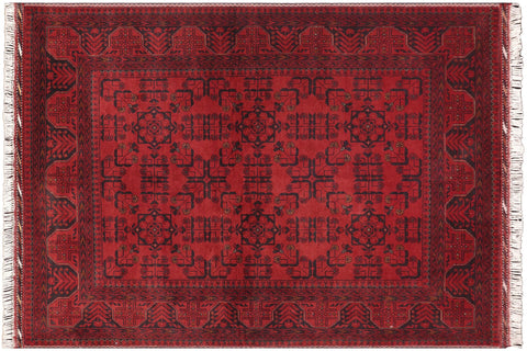 handmade Tribal Biljik Khal Mohammadi Drk. Red Drk. Blue Hand Knotted RECTANGLE 100% WOOL area rug 5x6