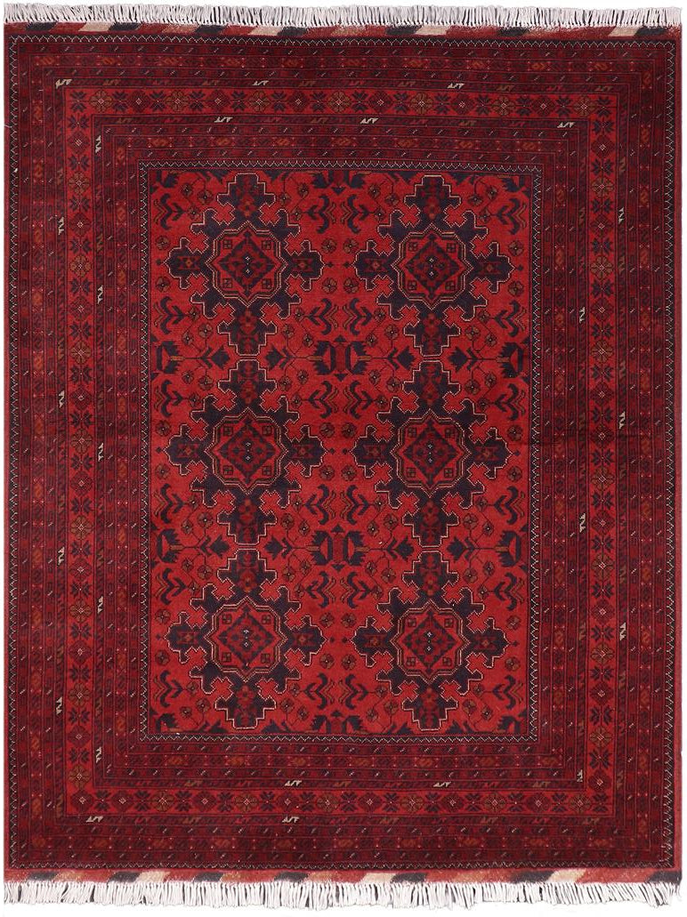 handmade Tribal Biljik Khal Mohammadi Red Blue Hand Knotted RECTANGLE 100% WOOL area rug 5x7