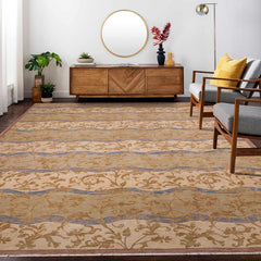 handmade Transitional Kafkaz Green Blue Hand Knotted RECTANGLE 100% WOOL area rug 10X14