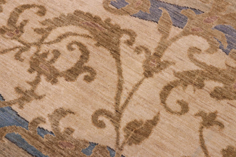 handmade Modern Kafkaz Green Blue Hand Knotted RECTANGLE 100% WOOL area rug 10' x 14'