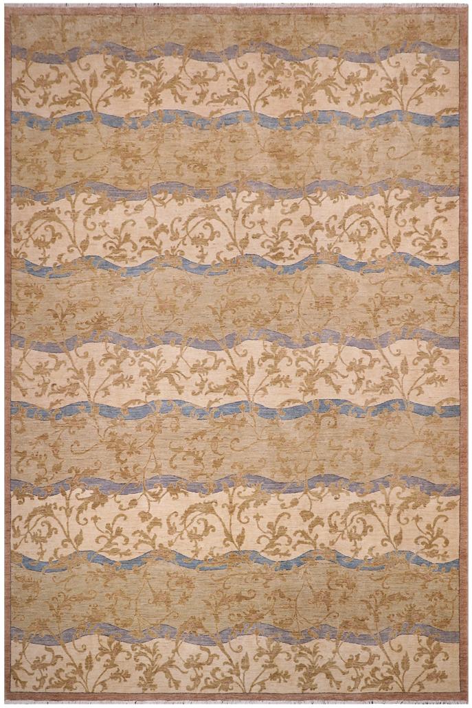 handmade Transitional Kafkaz Green Blue Hand Knotted RECTANGLE 100% WOOL area rug 10X14