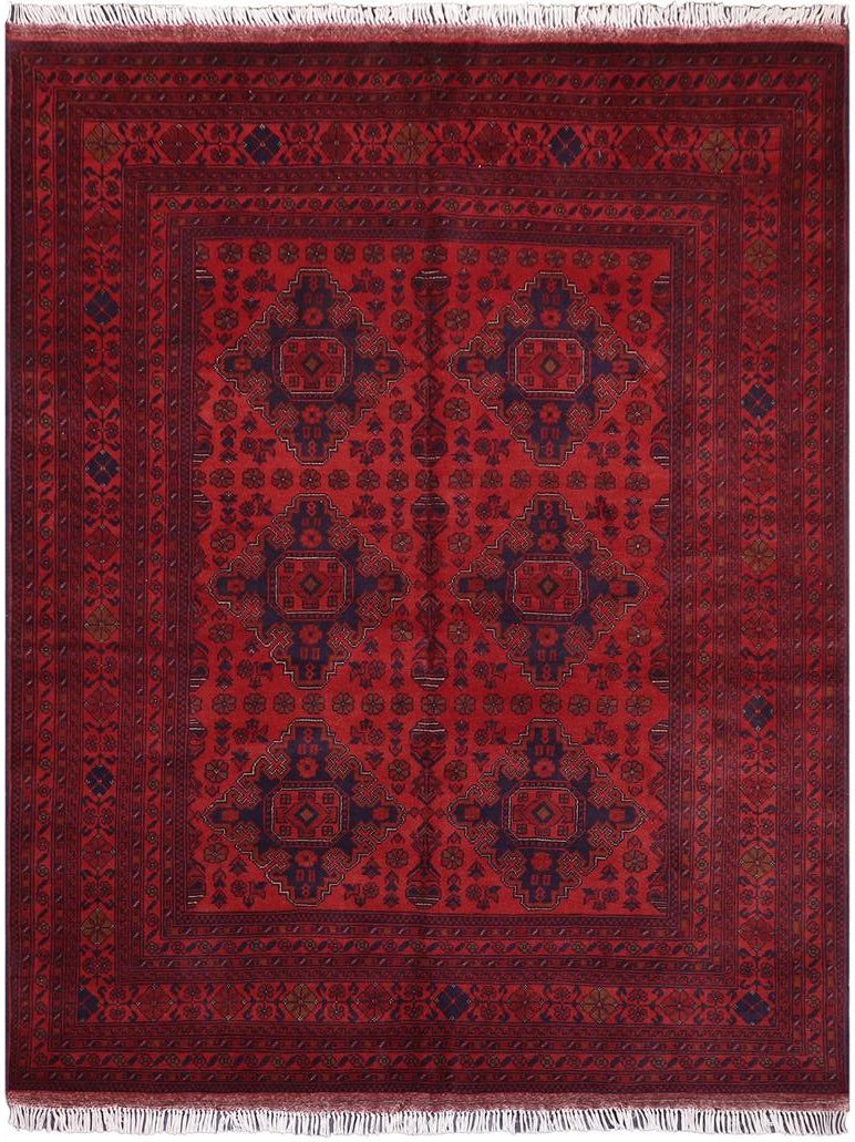 handmade Tribal Biljik Khal Mohammadi Red Blue Hand Knotted RECTANGLE 100% WOOL area rug 6x8