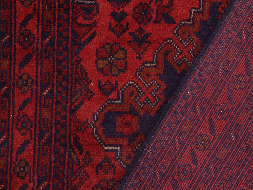 handmade Tribal Biljik Khal Mohammadi Red Blue Hand Knotted RECTANGLE 100% WOOL area rug 6x8