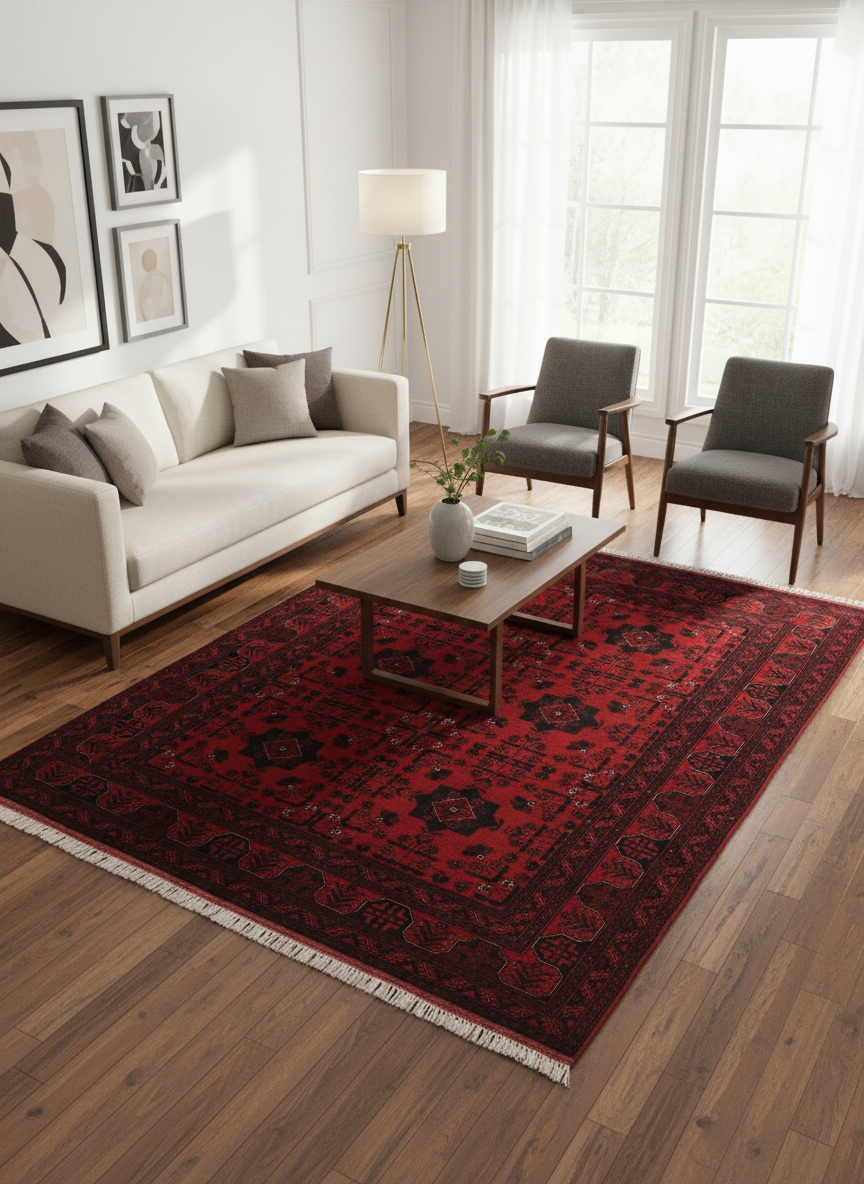 Tribal Biljik Khal Mohammadi Bridgett Wool Rug - 4'11''X6'4''