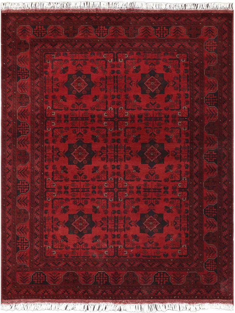 handmade Tribal Biljik Khal Mohammadi Red Blue Hand Knotted RECTANGLE 100% WOOL area rug 5x6