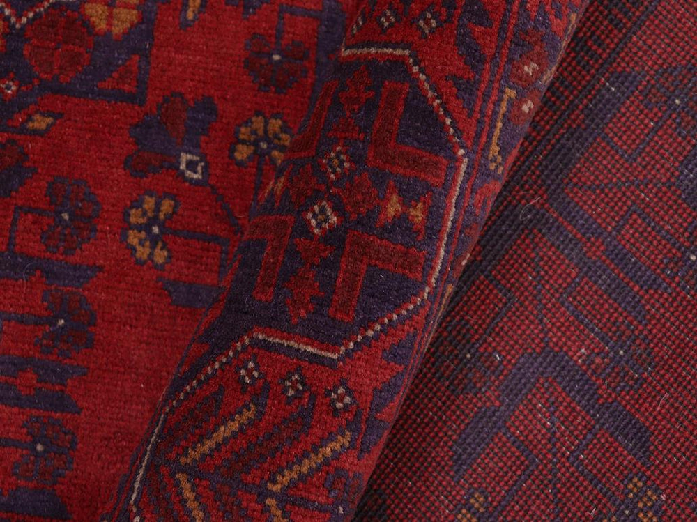 handmade Tribal Biljik Khal Mohammadi Red Blue Hand Knotted RECTANGLE 100% WOOL area rug 5x6