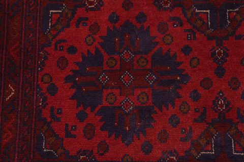 handmade Tribal Biljik Khal Mohammadi Red Blue Hand Knotted RECTANGLE 100% WOOL area rug 4x6