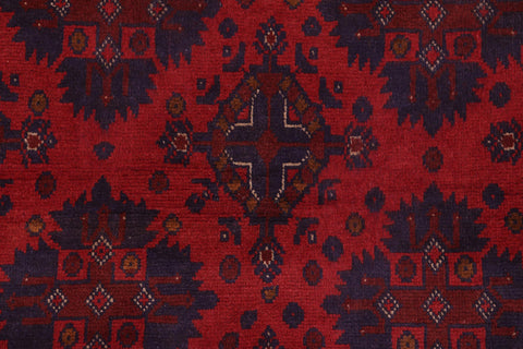 handmade Tribal Biljik Khal Mohammadi Red Blue Hand Knotted RECTANGLE 100% WOOL area rug 4x6