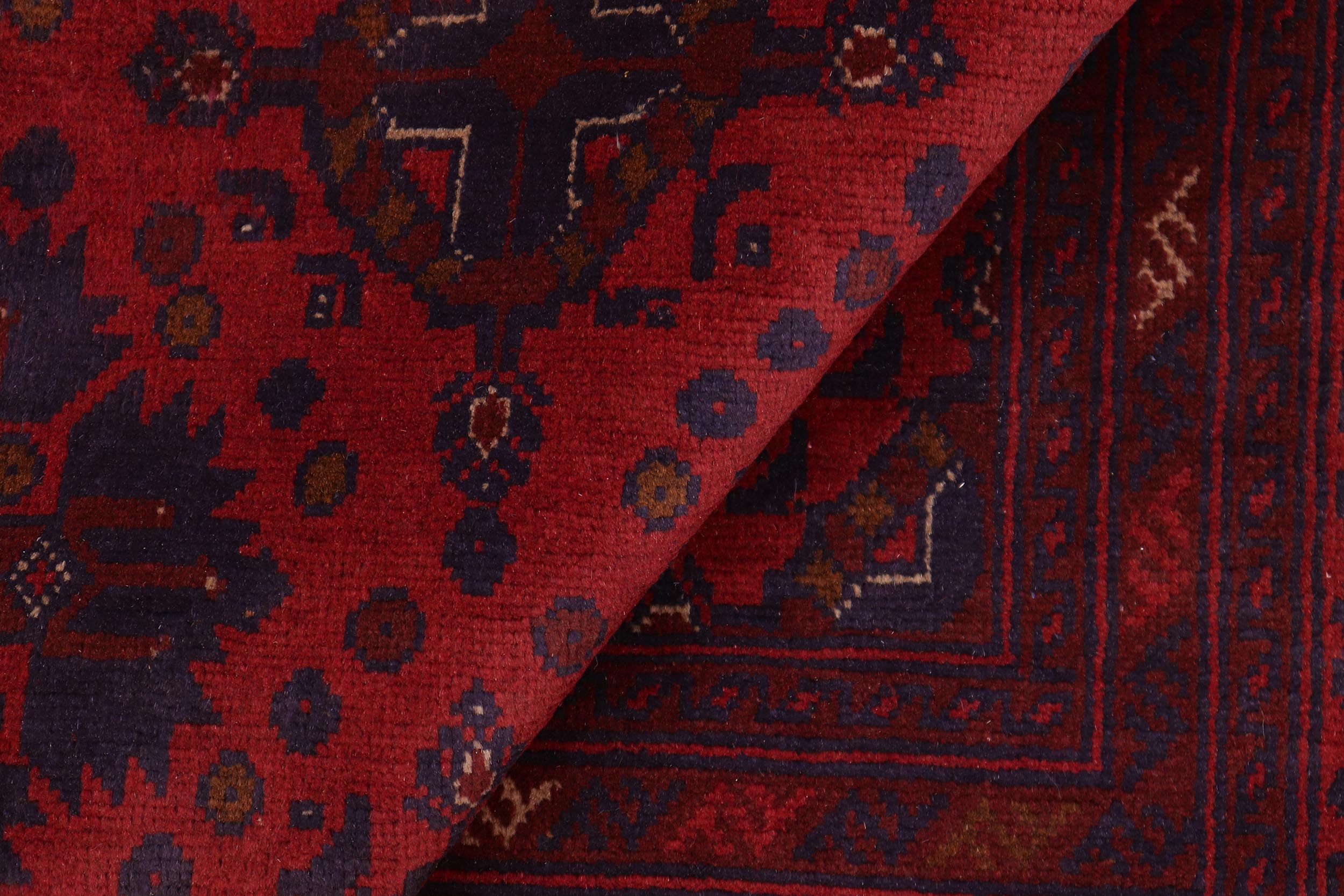 handmade Tribal Biljik Khal Mohammadi Red Blue Hand Knotted RECTANGLE 100% WOOL area rug 4x6