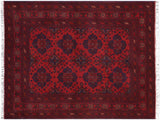 handmade Tribal Biljik Khal Mohammadi Red Blue Hand Knotted RECTANGLE 100% WOOL area rug 4x6
