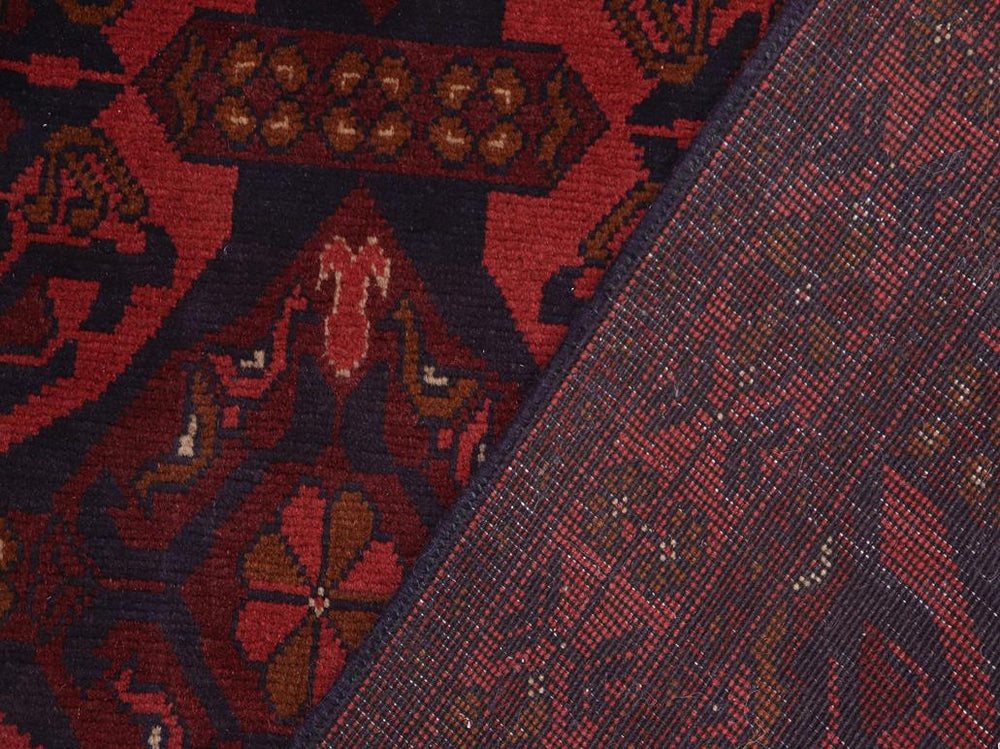 handmade Tribal Biljik Khal Mohammadi Red Blue Hand Knotted RECTANGLE 100% WOOL area rug 4x5