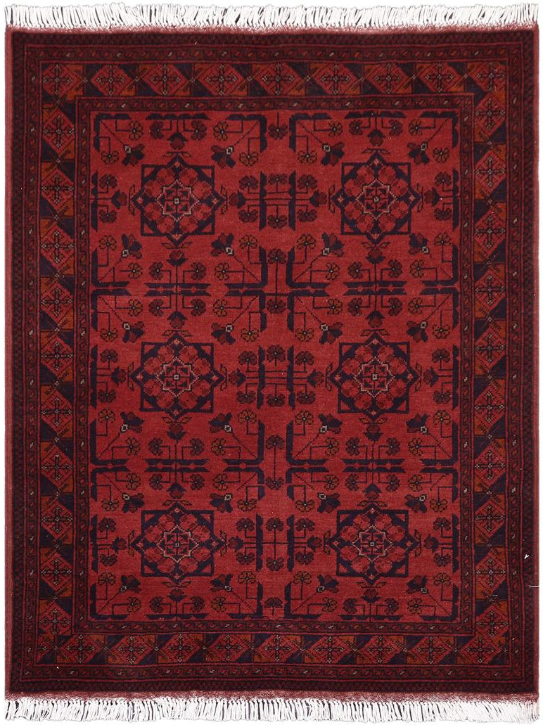 handmade Tribal Biljik Khal Mohammadi Red Blue Hand Knotted RECTANGLE 100% WOOL area rug 3x5