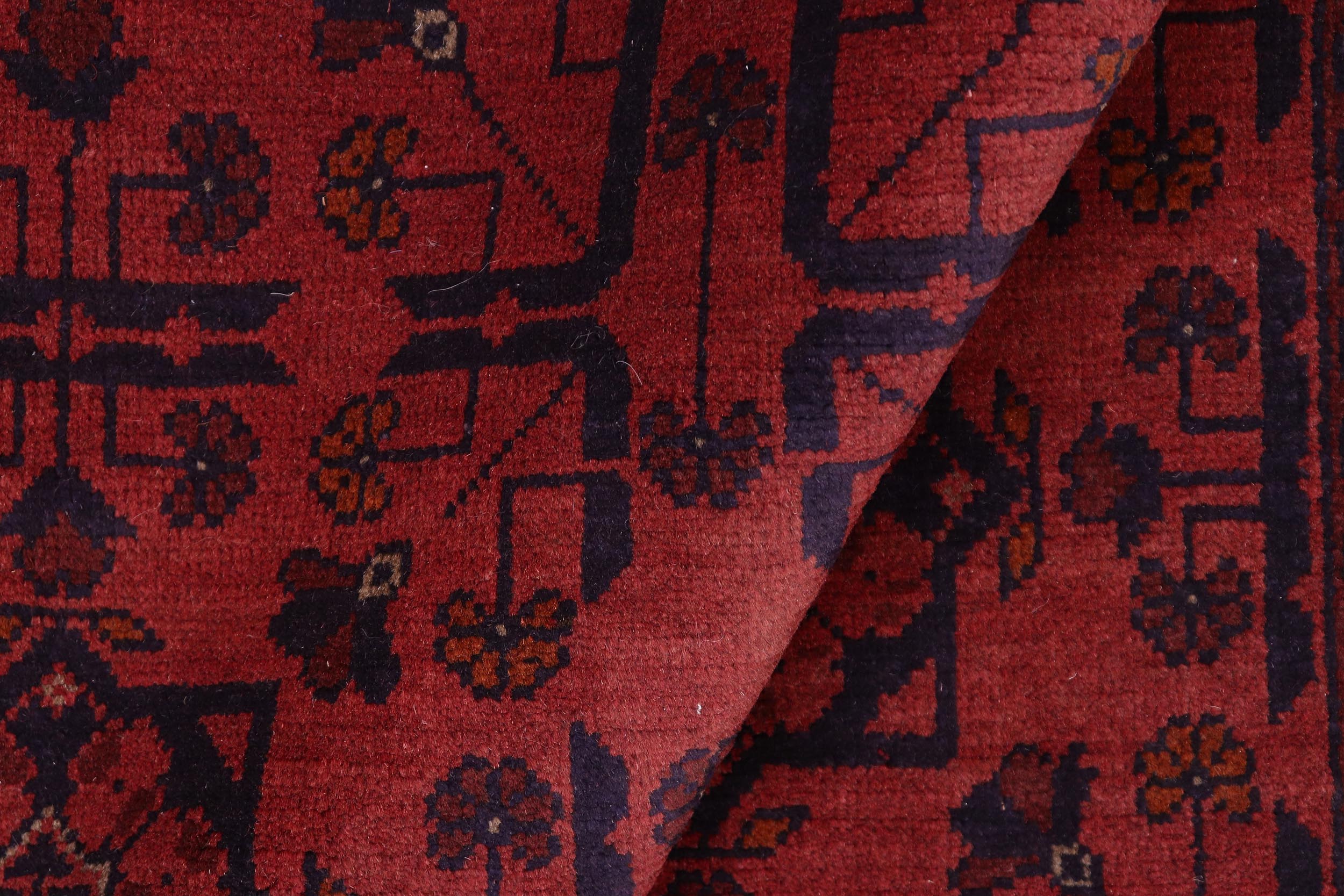 handmade Tribal Biljik Khal Mohammadi Red Blue Hand Knotted RECTANGLE 100% WOOL area rug 3x5