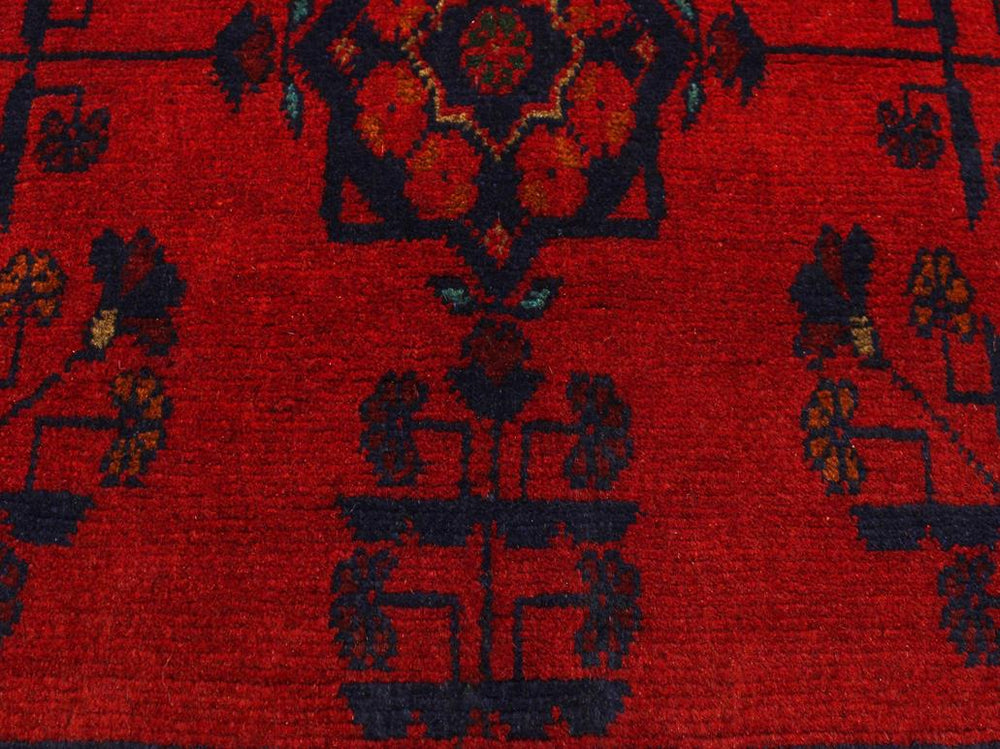 handmade Tribal Biljik Khal Mohammadi Red Blue Hand Knotted RECTANGLE 100% WOOL area rug 3x4