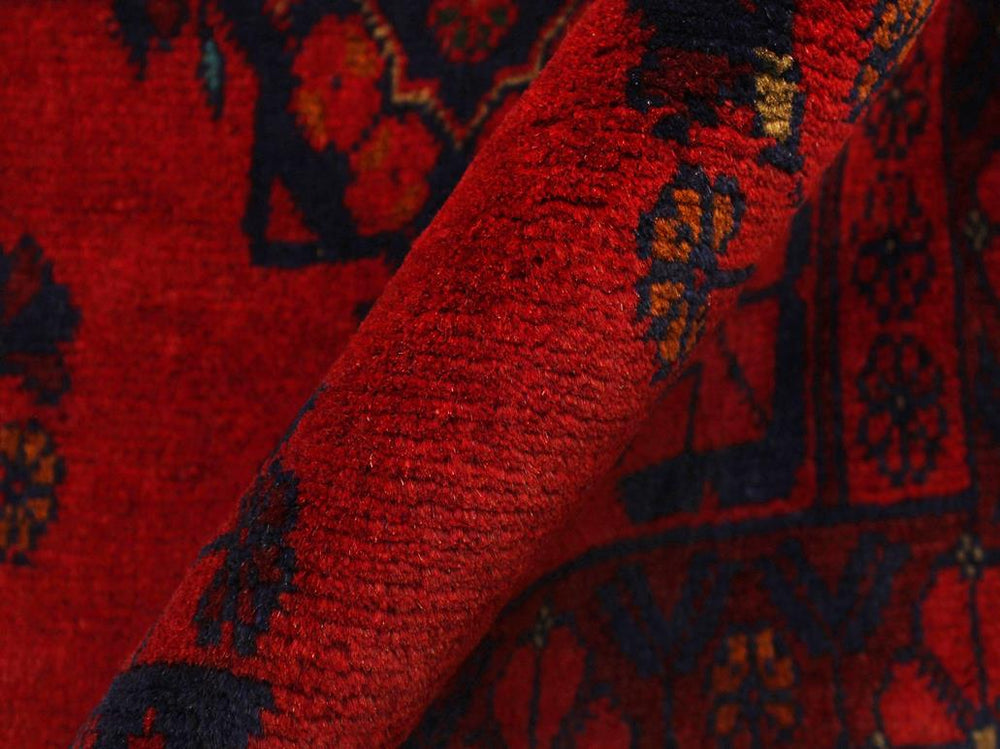 handmade Tribal Biljik Khal Mohammadi Red Blue Hand Knotted RECTANGLE 100% WOOL area rug 3x4