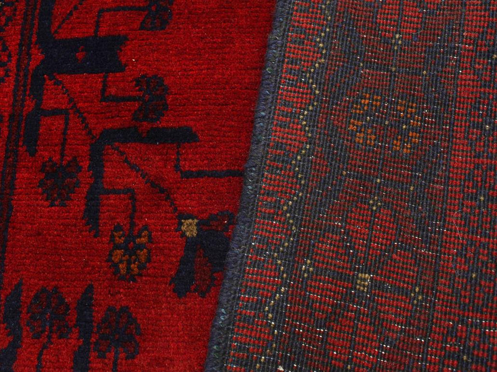 handmade Tribal Biljik Khal Mohammadi Red Blue Hand Knotted RECTANGLE 100% WOOL area rug 3x4