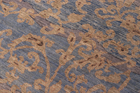 handmade Modern Kafkaz Lt. Blue Lt. Gold Hand Knotted RECTANGLE 100% WOOL area rug 10' x 14'