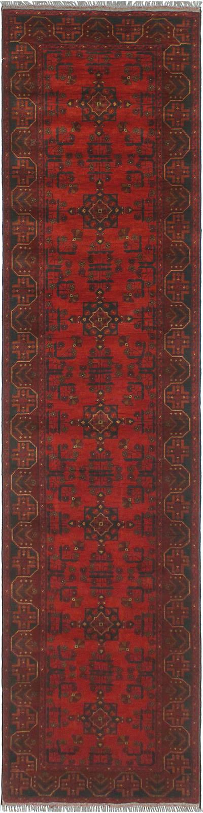 handmade Tribal Biljik Khal Mohammadi Red Blue Hand Knotted RUNNER 100% WOOL Runner 3x13