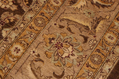 handmade Traditional Kafkaz Brown Beige Hand Knotted RECTANGLE 100% WOOL area rug 10X13
