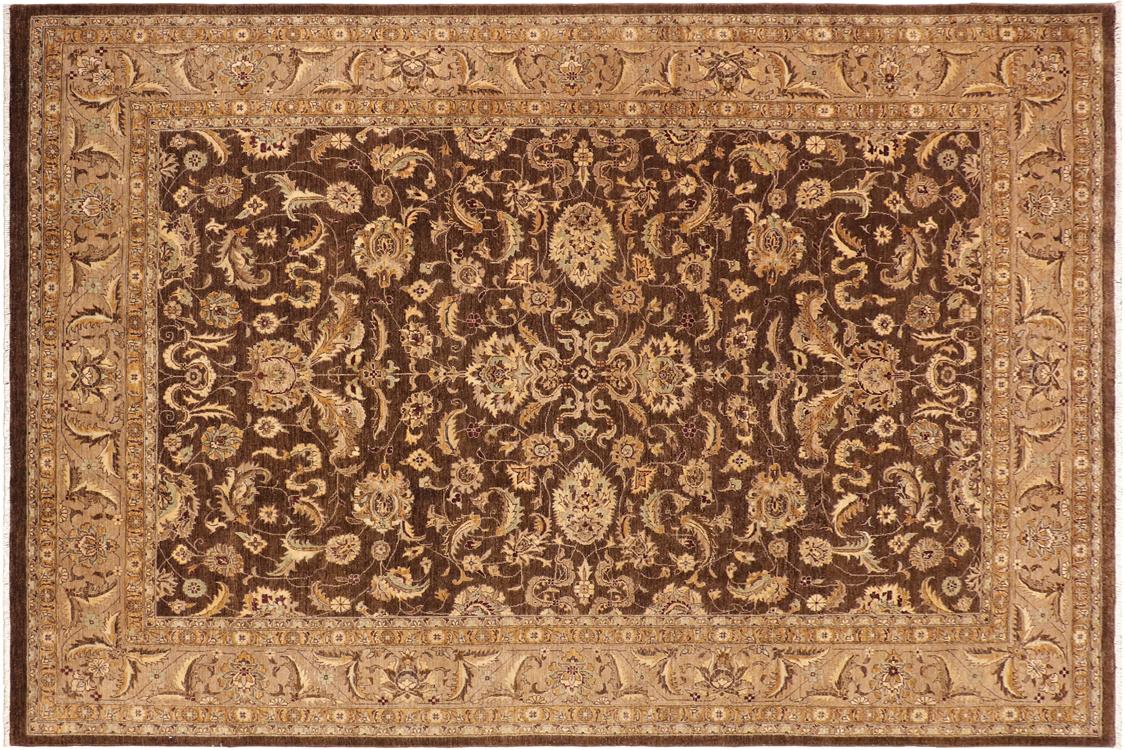 handmade Traditional Kafkaz Brown Beige Hand Knotted RECTANGLE 100% WOOL area rug 10x13