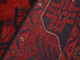 handmade Tribal Biljik Khal Mohammadi Red Blue Hand Knotted RUNNER 100% WOOL Runner 3x9