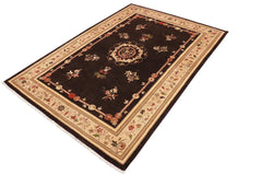 handmade Traditional Kafkaz Brown Beige Hand Knotted RECTANGLE 100% WOOL area rug 10X14